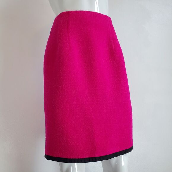 Vintage 90's Classiques Pink Wool Pencil Skirt - Picture 1 of 10